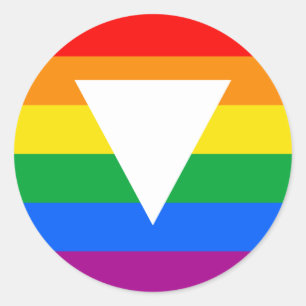 Gay Pride Triangle Design Classic Round Sticker