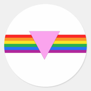 Gay Pride Triangle Design Classic Round Sticker