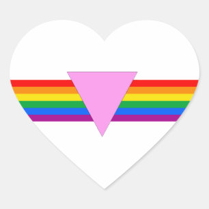 Gay Pride Triangle Design Heart Sticker