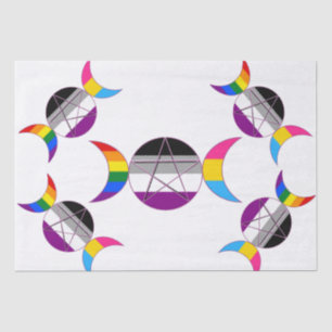Gay Pride Triple Moon Goddess Pentacle Tissue Paper