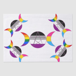 Gay Pride Triple Moon Goddess Pentacle Tissue Paper