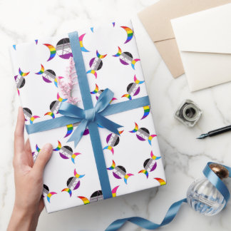 Gay Pride Triple Moon Goddess Pentacle Wrapping Paper