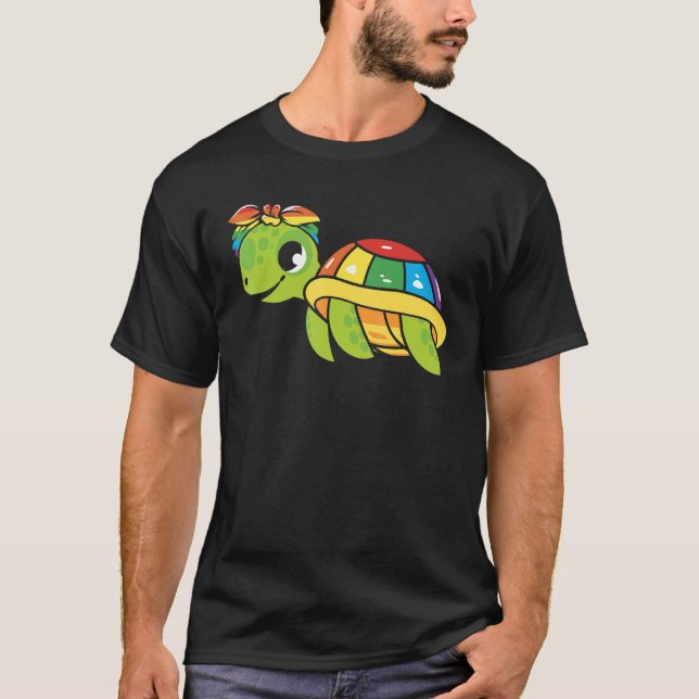Gay Pride Turtle LGBT Q Cute Animal Rainbow Pride  T-Shirt (Front)