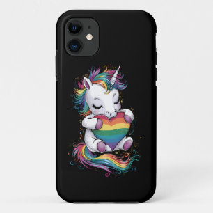 Gay Pride Unicorn Heart Rainbow Flag Lgbt iPhone 11 Case