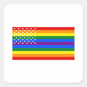 Gay Pride US Flag - Stars and Stripes Square Sticker