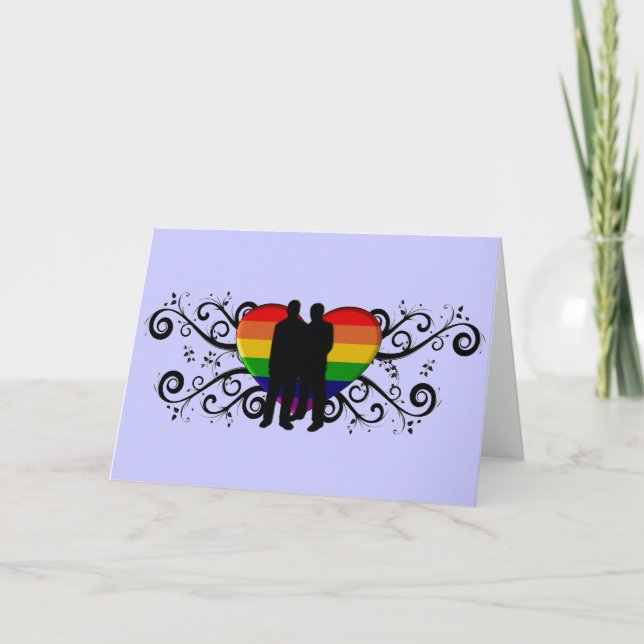 Gay Pride Valentine's Day Card for Men (Front)