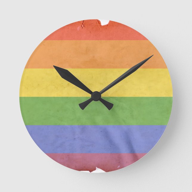 GAY PRIDE VINTAGE DESIGN ROUND CLOCK (Front)