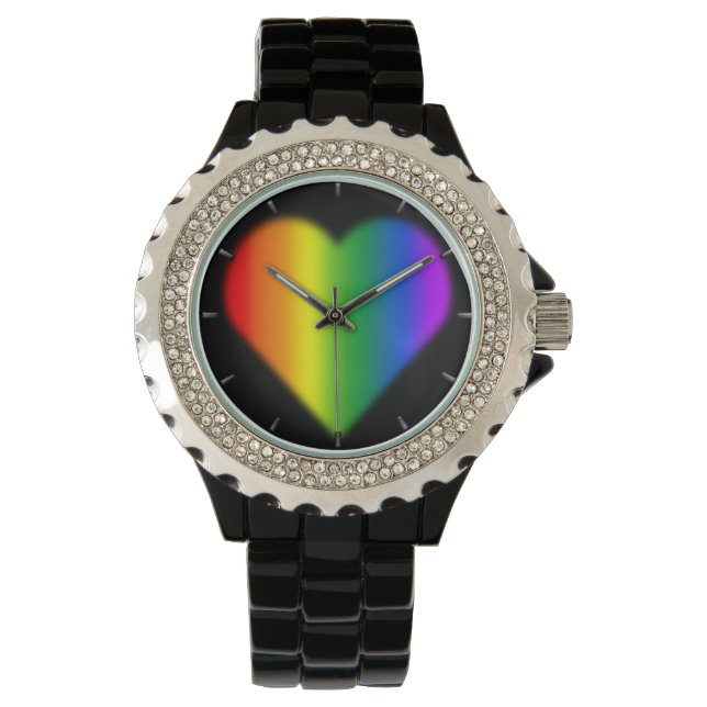Gay Pride Watch Rainbow Love Wrist Watches Gifts (Front)