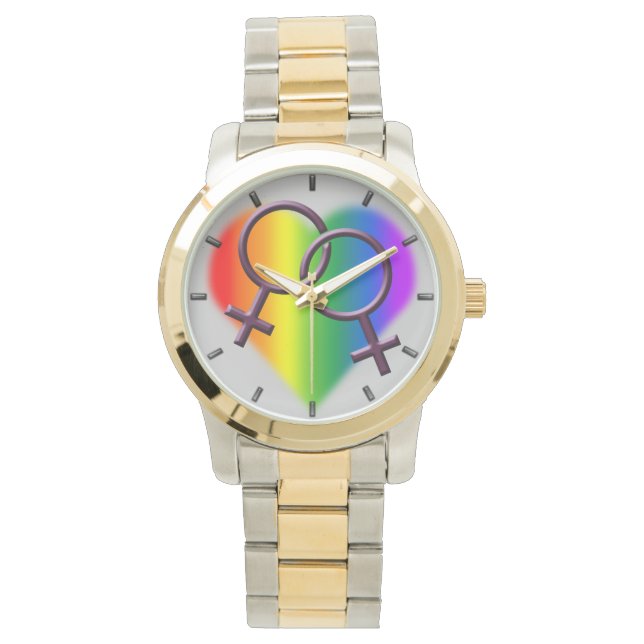 Gay Pride Watch Same-Sex Love Wrist Watches Gifts (Front)