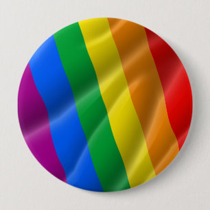 GAY PRIDE WAVY LINES DIAGONAL - 2014 PRIDE 10 CM ROUND BADGE