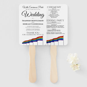 Gay Pride Wedding Fans with Program
