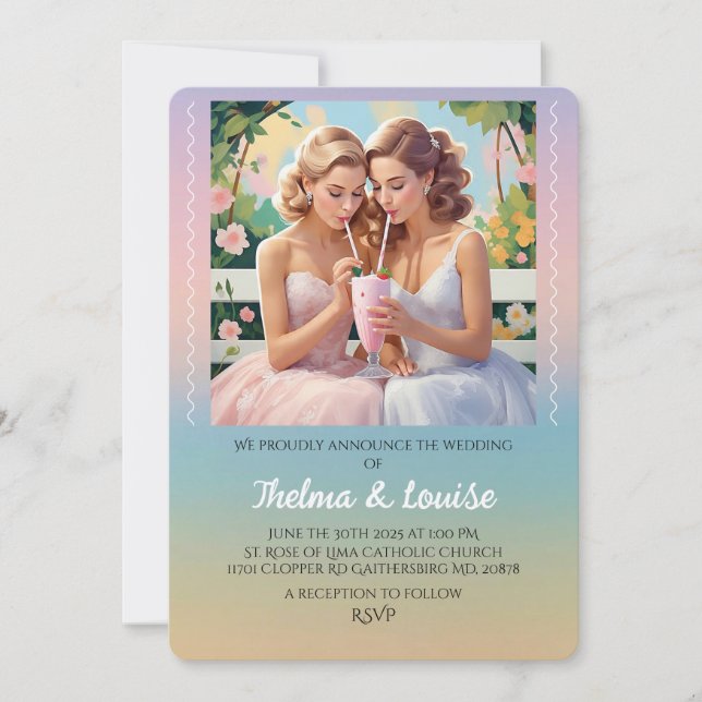 " GAY PRIDE WEDDING INVITATION " (Front)