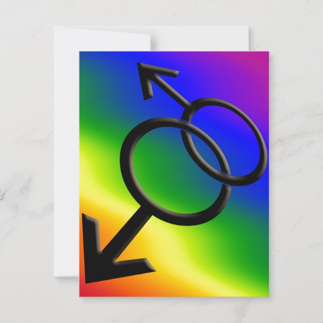 Gay Pride Wedding Invitations Rainbow Love Cards (Front)