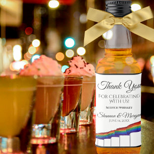 Gay Pride Wedding Mini Liquor Bottle Label