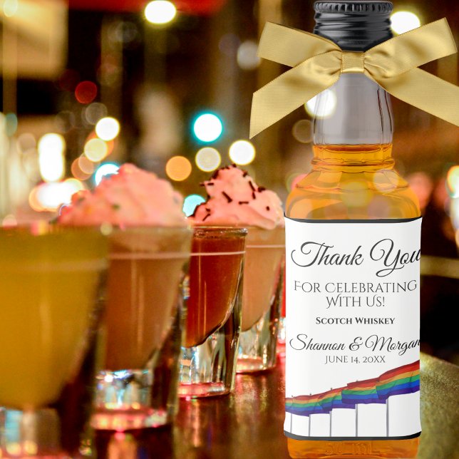 Gay Pride Wedding Mini Liquor Bottle Label (Creator Uploaded)