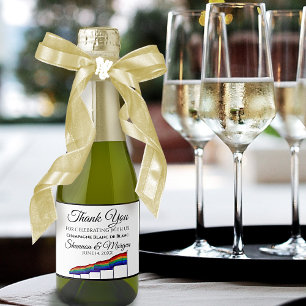 Gay Pride Wedding Mini Sparkling Wine Bottle Label