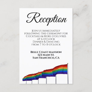 Gay Pride Wedding Reception Enclosure Card