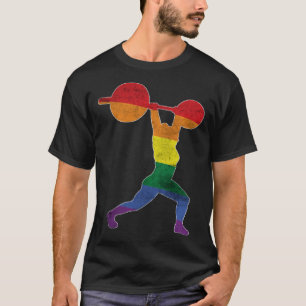 Gay Pride Weightlifting training Gym distressed lo T-Shirt