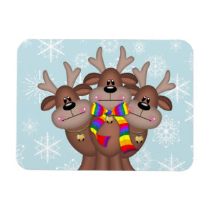 Gay Pride Whimsical Christmas Reindeer Magnet