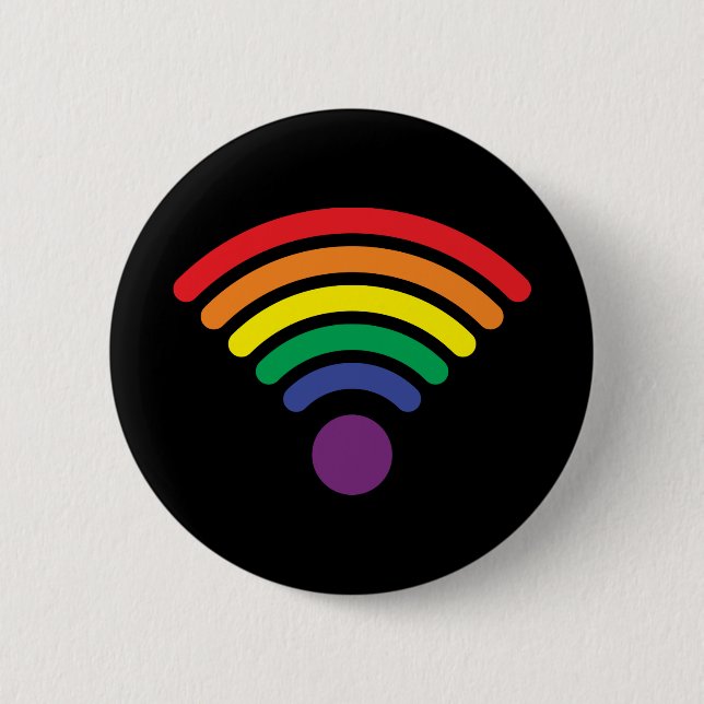 Gay Pride - Wi Fi 6 Cm Round Badge (Front)
