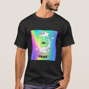 Gay Pride Witchy Moon Tarot Card Rainbow Eye LGBTQ T-Shirt