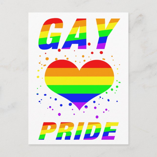 Gay Pride with Heart Postcard (Front)