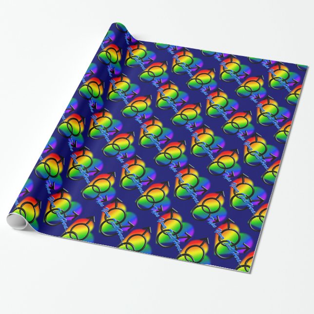 Gay Pride Wrapping Personalised Man Love Paper (Unrolled)