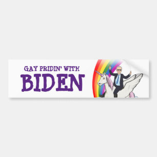 GAY PRIDIN' WITH BIDEN BUMPER STICKER