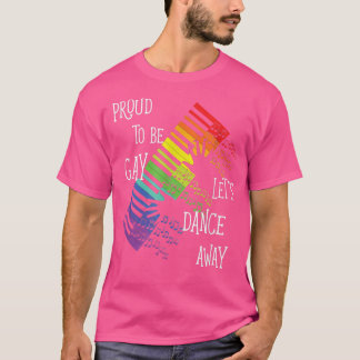 Gay Proud Dance Pride Rainbow Piano T-Shirt