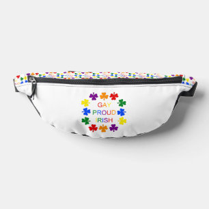 Gay Proud Irish LGBT Rainbow Shamrocks Bum Bags