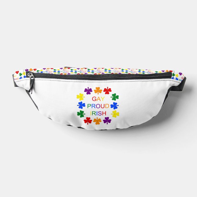 Gay Proud Irish LGBT Rainbow Shamrocks Bum Bags (Lay Down)