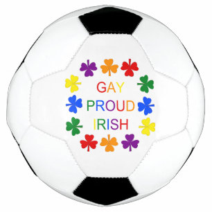 Gay Proud Irish LGBT Rainbow Shamrocks Football