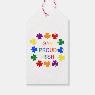 Gay Proud Irish LGBT Rainbow Shamrocks Gift Tags
