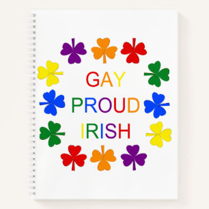 Gay Proud Irish LGBT Rainbow Shamrocks Notebook