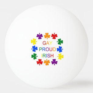 Gay Proud Irish LGBT Rainbow Shamrocks Ping Pong Ball