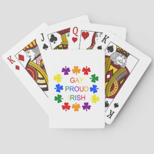 Gay Proud Irish LGBT Rainbow Shamrocks Playing Cards