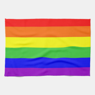 gay proud rainbow colours flag homosexual tea towel