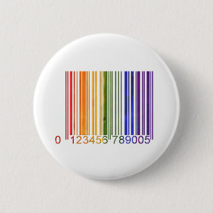 Gay Rainbow Barcode 2 6 Cm Round Badge
