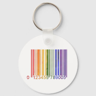 Gay Rainbow Barcode 2 Key Ring