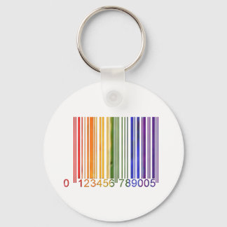 Gay Rainbow Barcode 2 Key Ring