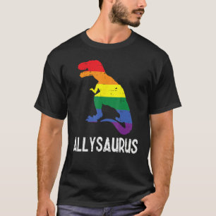 Gay Rainbow Dino Trex Ally Saurus Lgbt Flag Boys T T-Shirt