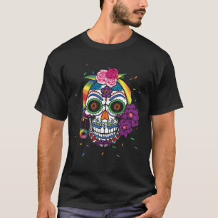 Gay Rainbow El Dia De Los Muertos LGBTQ LGBT Pride T-Shirt