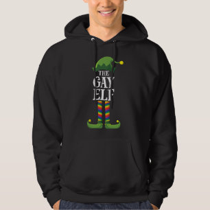 Gay Rainbow Elf Matching Family Group Christmas Pa Hoodie