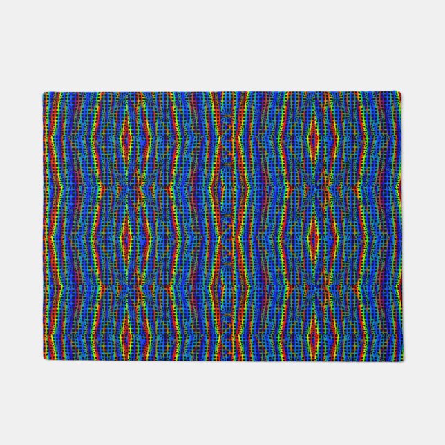 Gay Rainbow Flag Colours Geometric Design GLBTQ Doormat (Front)
