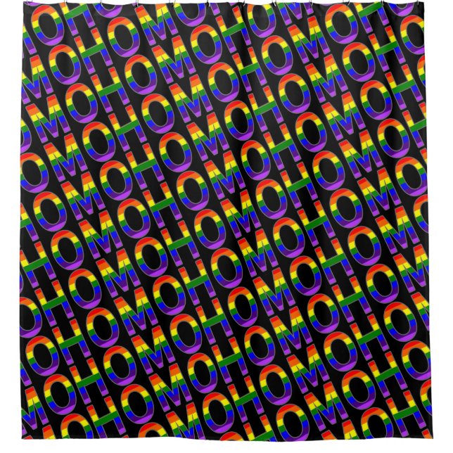 Gay Rainbow Flag Colours Homo Shower Curtain (Front)