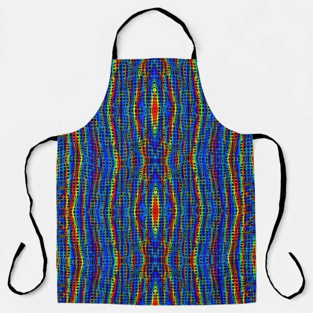 Gay Rainbow Flag Colours Net Style Design GLBTQ Apron (Front)