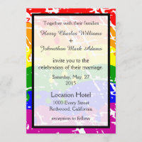 Gay Rainbow Freedom Flag Wedding Invitation