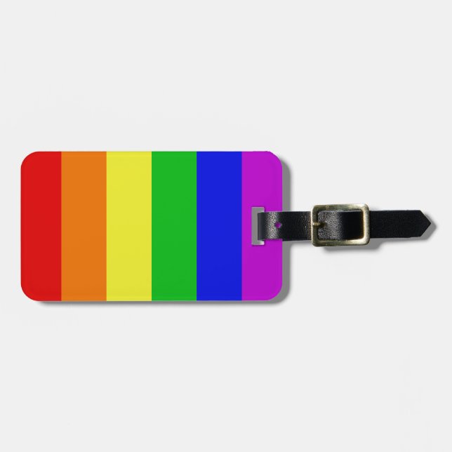 Gay Rainbow Luggage Tag (Front Horizontal)