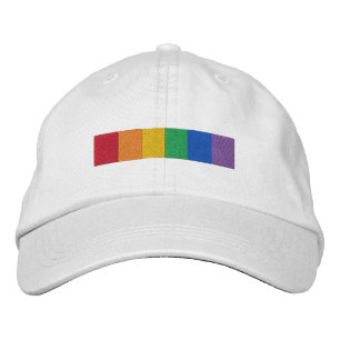 Gay Rainbow Pride Flag Strip Embroidered Hat