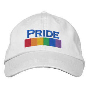 Gay Rainbow Pride Flag Strip Embroidered Hat
